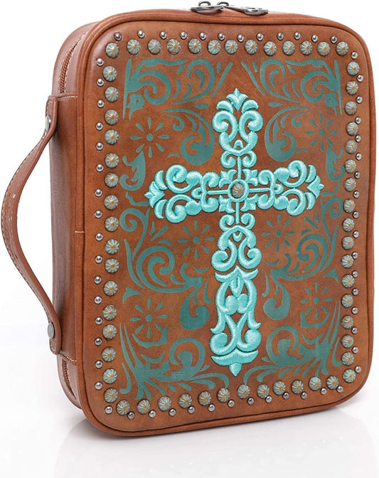 Western Style Embroidered Bible Covers for Women Men Bible Carrying Case Church Bag Bible Protective